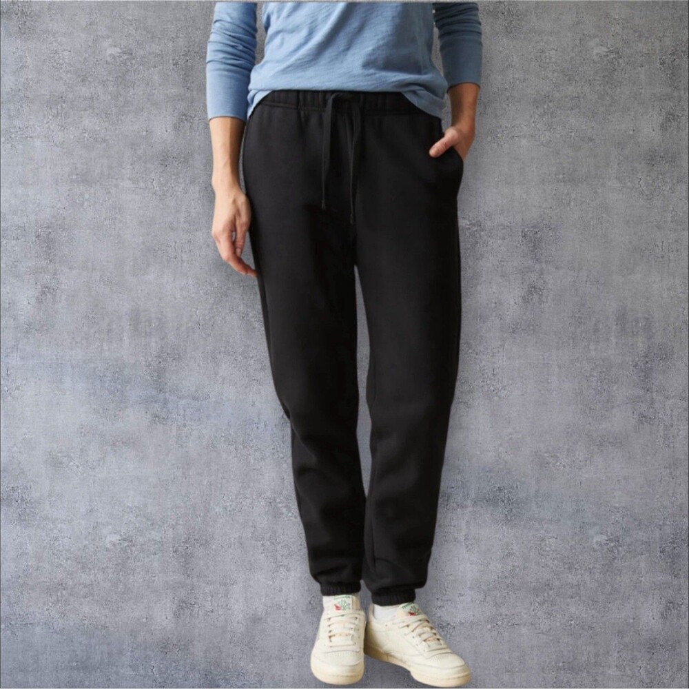 American Giant Sweatpants Womens Small Black Joggers Fleece Lined Athleisure NEW